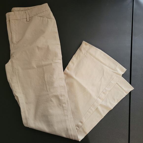 Casual Corner Khaki Flare Leg Stretch Pants - Size 6 - Picture 2 of 9